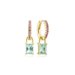 ROCCANOVA Earrings Gold plated Turquoise/pink