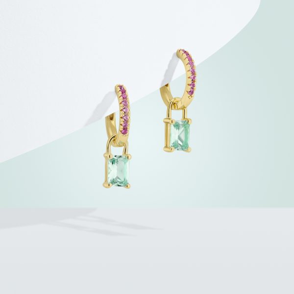 ROCCANOVA Earrings Gold plated Turquoise/pink - Bilde 2