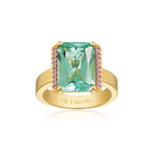 ROCCANOVA Ring Gold plated Turquoise/pink