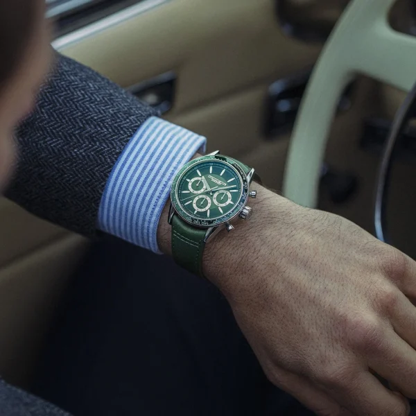 Freelancer Automatic Chronograph , 43.5mm , rem, grønn - Bilde 4