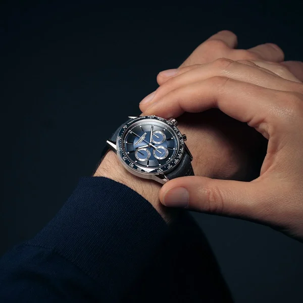 Freelancer Automatic Chronograph , 43.5mm , rem, blå - Bilde 2