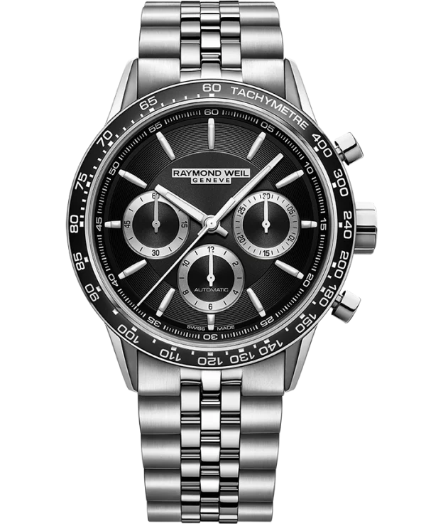 Freelancer Automatic Chronograph  Stål m/ lenke, 43.5mm , Svart