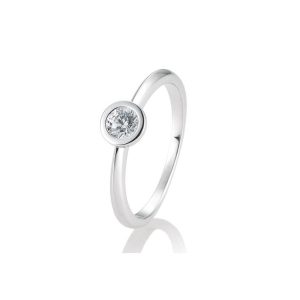 Hvitt gull enstensring Sariefatning 0,10ct-0,30ct