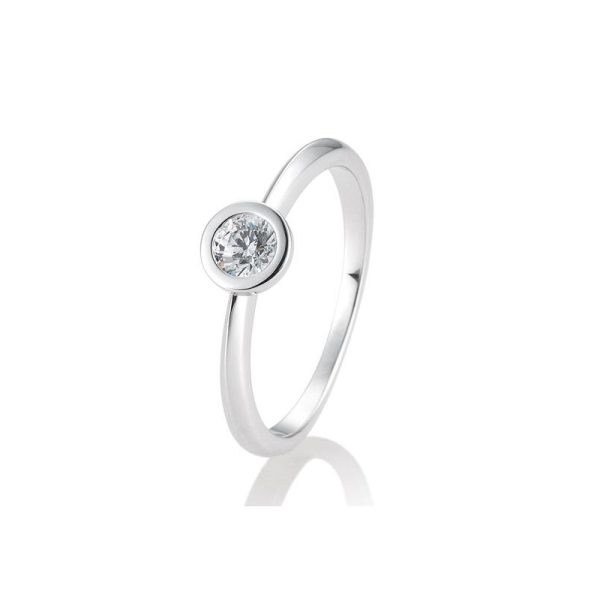 Hvitt gull enstensring Sariefatning 0,10ct-0,30ct