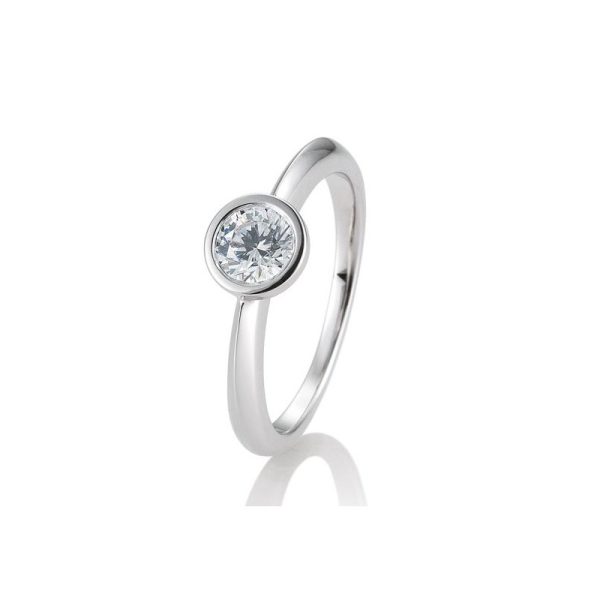 Hvitt gull enstensring Sariefatning 0,40-0,60ct