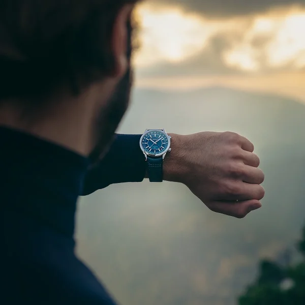 Freelancer GMT Blå m/ blå lær rem, 41mm - Bilde 4