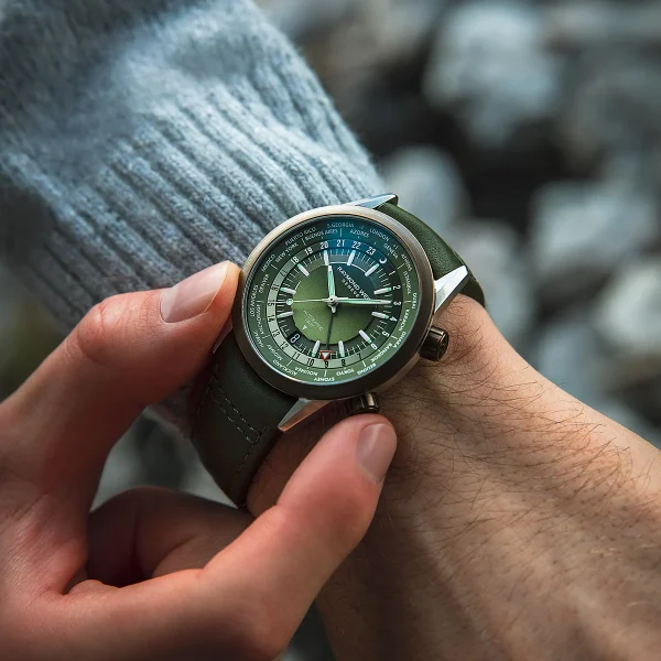 Freelancer GMT Grønn m/ grønn lær rem, 41mm - Bilde 2