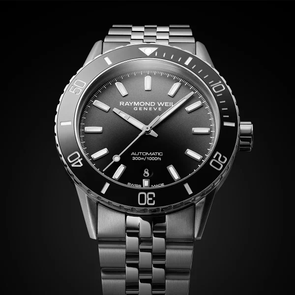 Raymond Weil Freelancer Diver Svart skive stållenke - Bilde 4