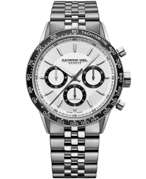 Freelancer Automatic Chronograph  Stål m/ lenke, 43.5mm , Hvit
