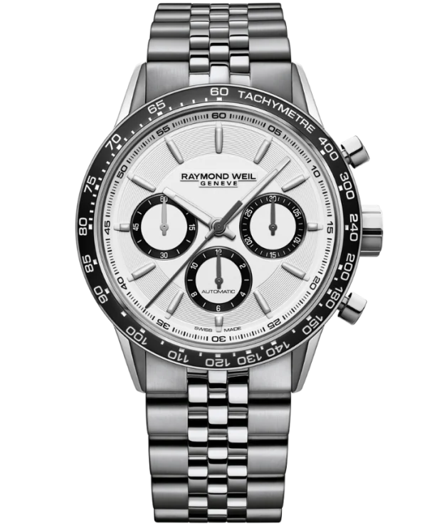 Freelancer Automatic Chronograph  Stål m/ lenke, 43.5mm , Hvit