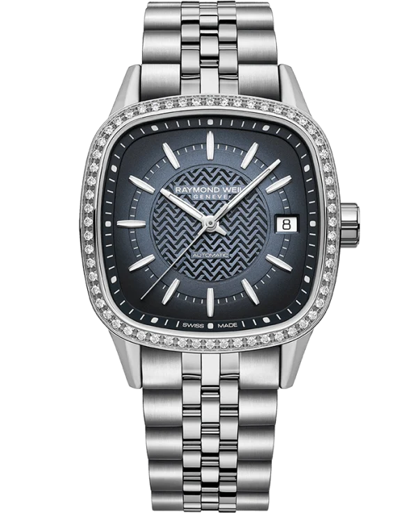 Raymond Weil Freelancer square - Blå m/ dia lenke