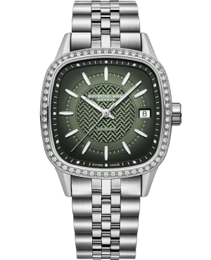 Raymond Weil Freelancer square - Grønn m/ dia lenke
