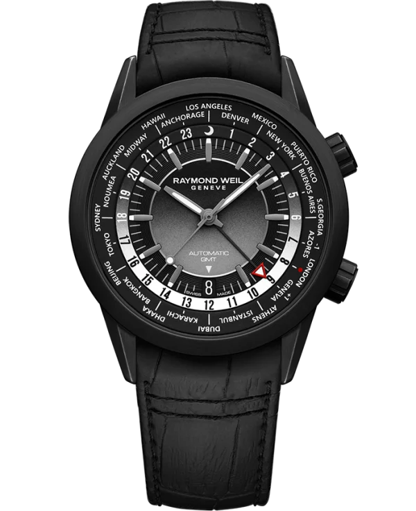 Freelancer GMT Svart PVD m/ svart lær rem, 41mm
