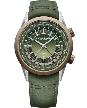 Freelancer GMT Grønn m/ grønn lær rem, 41mm