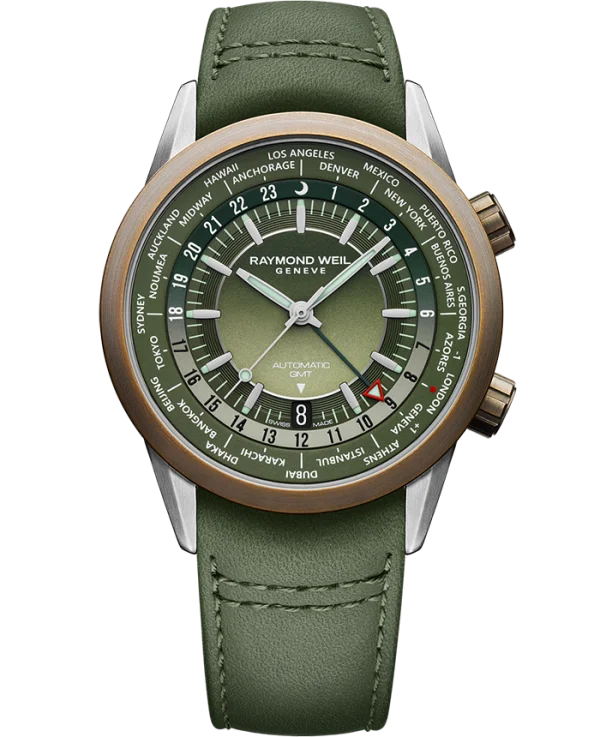 Freelancer GMT Grønn m/ grønn lær rem, 41mm