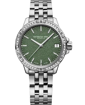 Tango Classic Ladies Quartz Green Frosted 30mm Diamond bezel