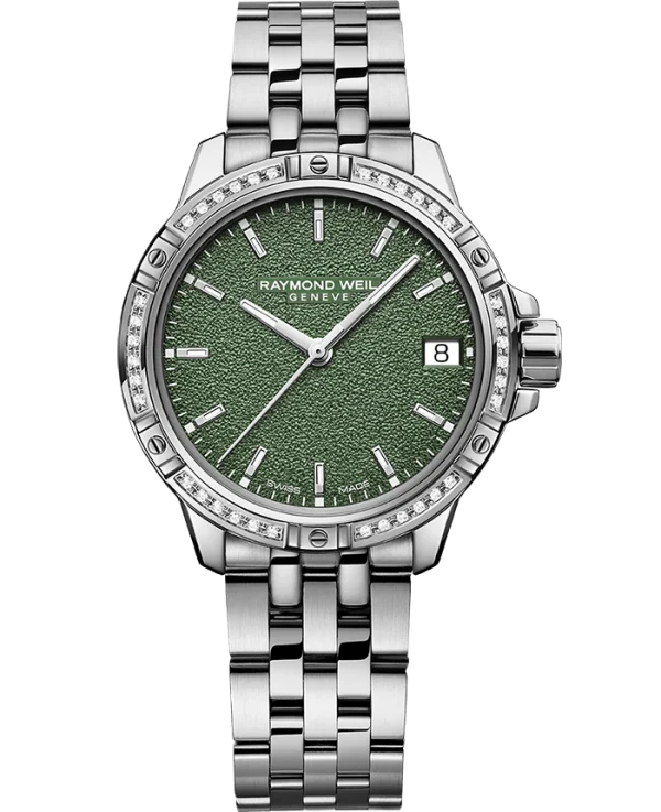 Tango Classic Ladies Quartz Green Frosted 30mm Diamond bezel