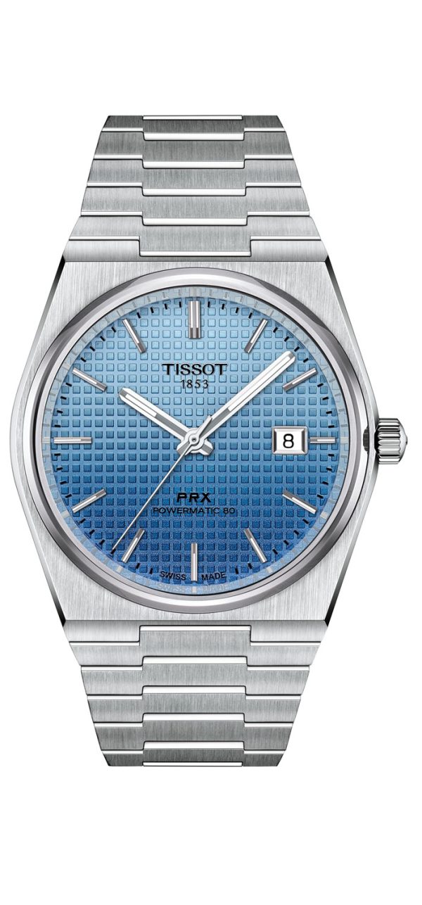 Tissot PRX Powermatic 80-Gradert lys blå