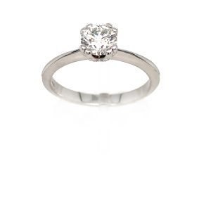 18 K Felumb Enstensring Hvit gull 0,60-0,90 ct TWVS GIA