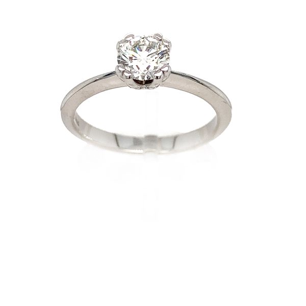 18 K Felumb Enstensring Hvit gull 0,60-0,90 ct TWVS GIA