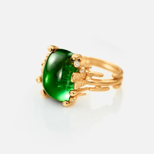 BoHo ring medium m/ grønn Turmalin - Bilde 5