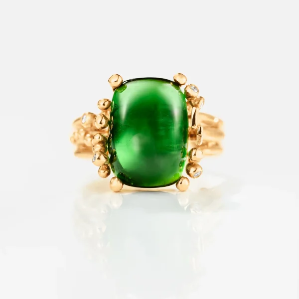 BoHo ring medium m/ grønn Turmalin - Bilde 3