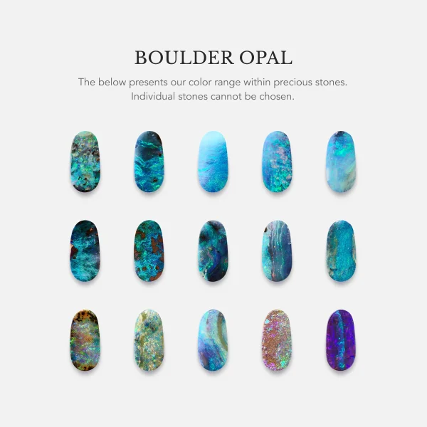 Stor BoHo ring dobbel med Turkis og mørk Opal - Bilde 5