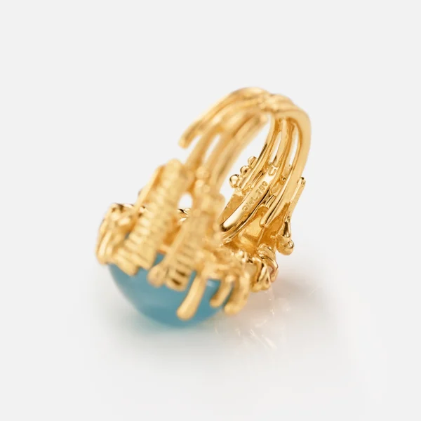BoHo ring dobbel med Aquamarine og Opal - Bilde 7