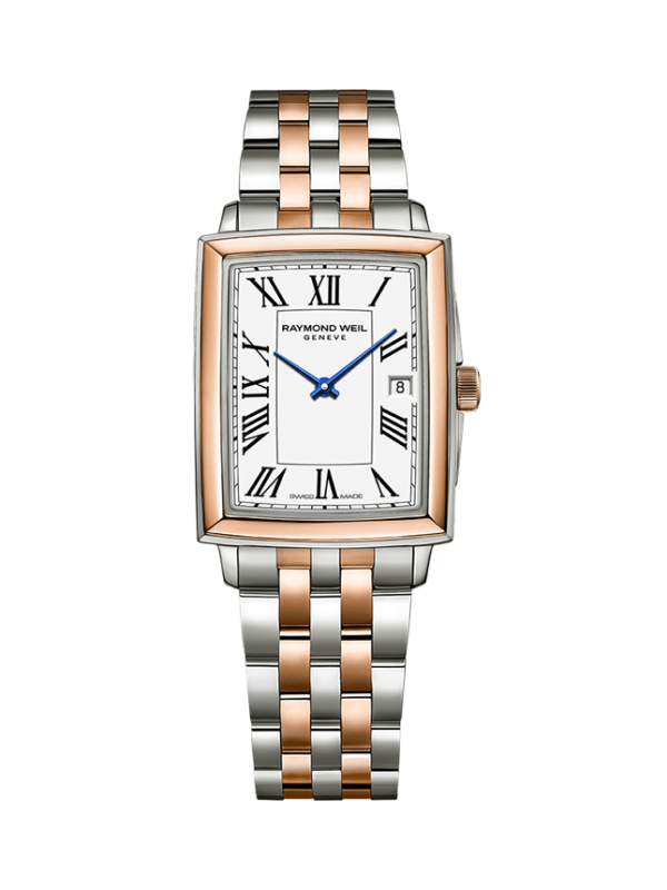 Toccata Dame Rectangular  Two Tone Rose ´PVD- Stål m/ Hvit urskive