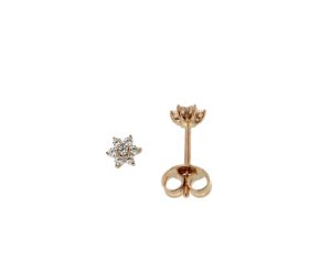 Gult Gull Stjerne Ørepynt M/ Diamanter 0,14ct