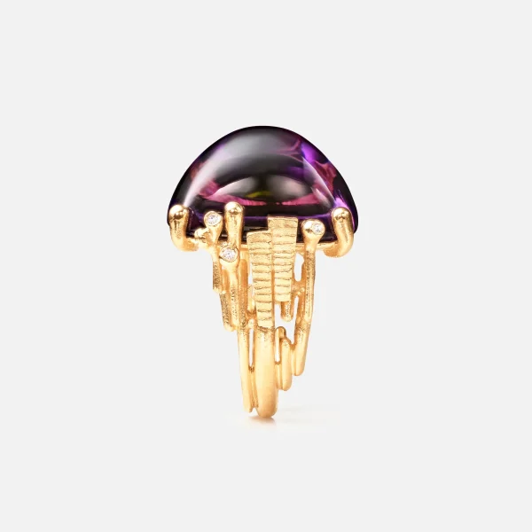 BoHo ring Dobbel m/ Ametyst og grønn Turmalin - Bilde 2