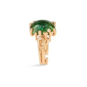 BoHo ring medium m/ grønn Turmalin