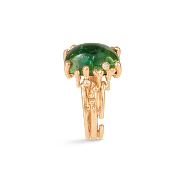 BoHo ring medium m/ grønn Turmalin