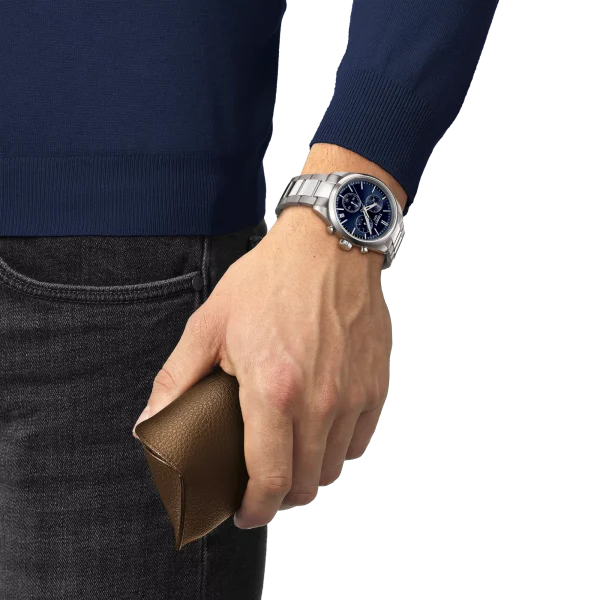 PR100 Chronograph Stål Blå urskive 40mm - Bilde 2