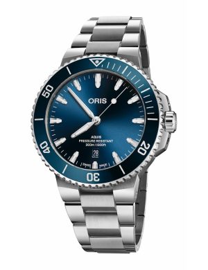 Oris Aquis Date 43,5mm - Blå m/ lenke