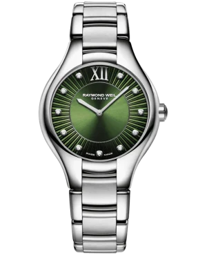 Noemia Ladies Quartz Stål Grønn urskive 32mm