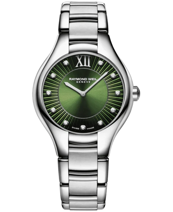 Noemia Ladies Quartz Stål Grønn urskive 32mm