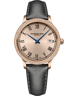 Toccata Dame Rose´ 34mm  m/ romertall. Diamantbezel. Rem