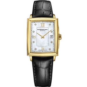Toccata Dame Rectangular  PVD perlemor urskive og skinnrem