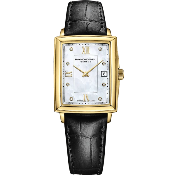 Toccata Dame Rectangular  PVD perlemor urskive og skinnrem