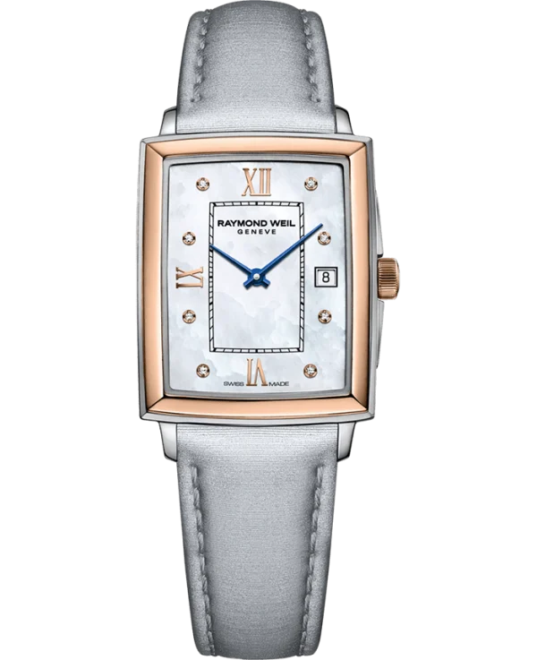 Toccata Dame Rectangular Two Tone Rose ´PVD- Stål m/ Perlemor urskive. Rem