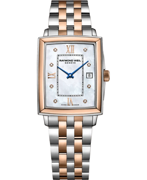 Toccata Dame Rectangular  Two Tone Rose ´PVD- Stål m/ Perlemor urskive