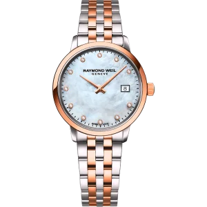 Toccata Dame Bicolour  Rose´29mm perlemor urskive og lenke.