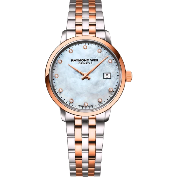 Toccata Dame Bicolour  Rose´29mm perlemor urskive og lenke.