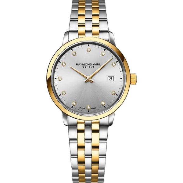 Toccata Dame Bicolour  29mm sølv urskive og lenke.