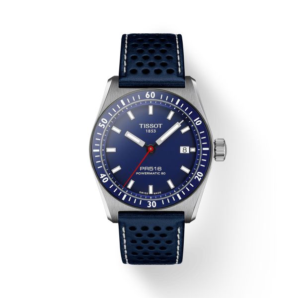 Tissot PR516 Powermatic 80 Blå urskive m/skinnrem 38mm