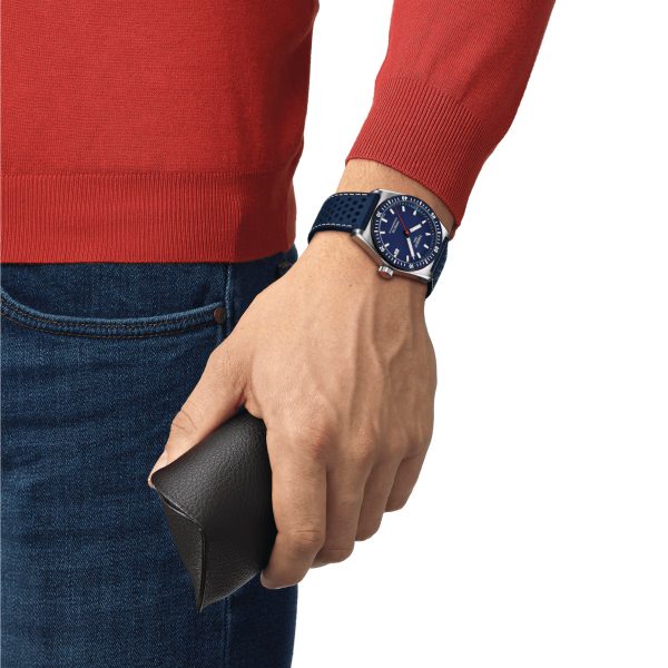 Tissot PR516 Powermatic 80 Blå urskive m/skinnrem 38mm - Bilde 4