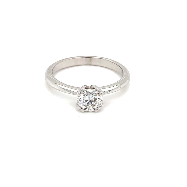 18 K Felumb Enstensring Hvit gull 0,60-0,90 ct TWVS GIA - Bilde 2