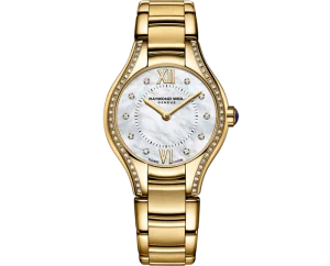 Noemia Ladies Quartz PVD gullfarget m/ Perlemor skive og diamantbezel 24mm