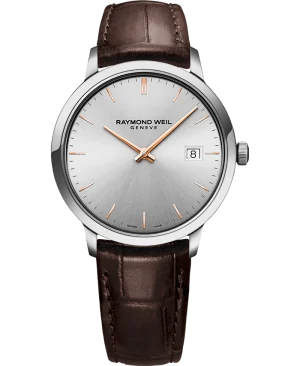 Toccata 39mm Sølv skive rose´visere m/ rem